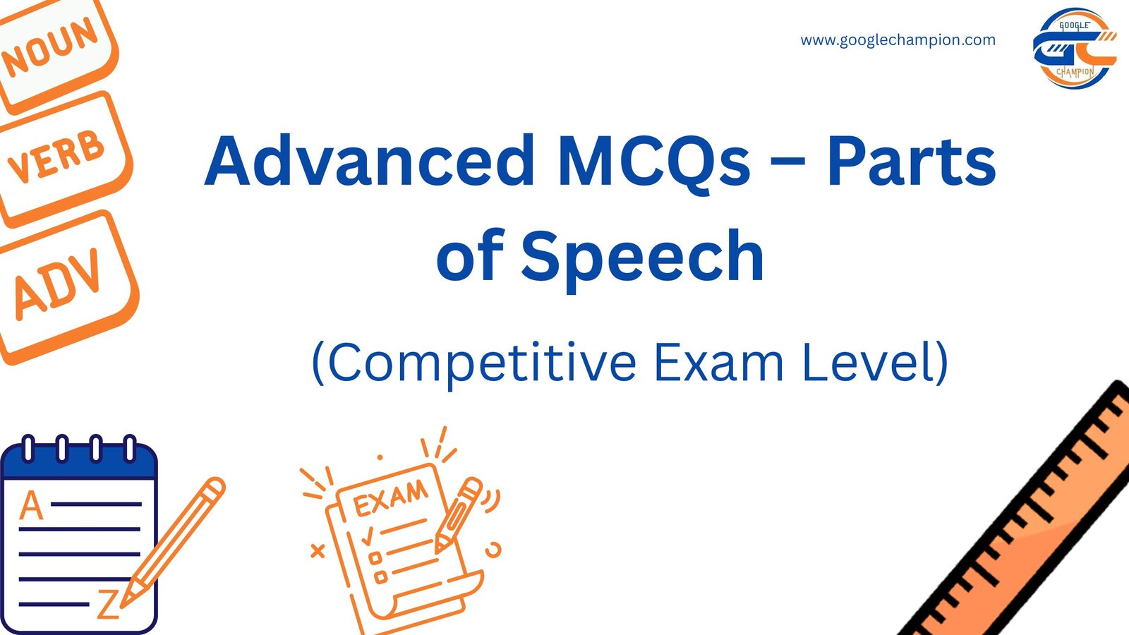 Advanced MCQs – Parts of Speech Competitive Exam Level pdf